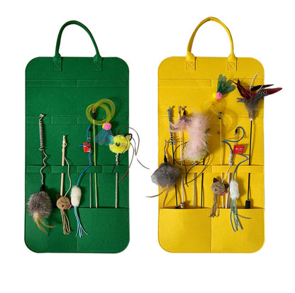 Cat Toy & Accessory Storage Felt Bag – Wall-Hanging Organiser (Toys not included) - {{product.type}} - PawPawUp
