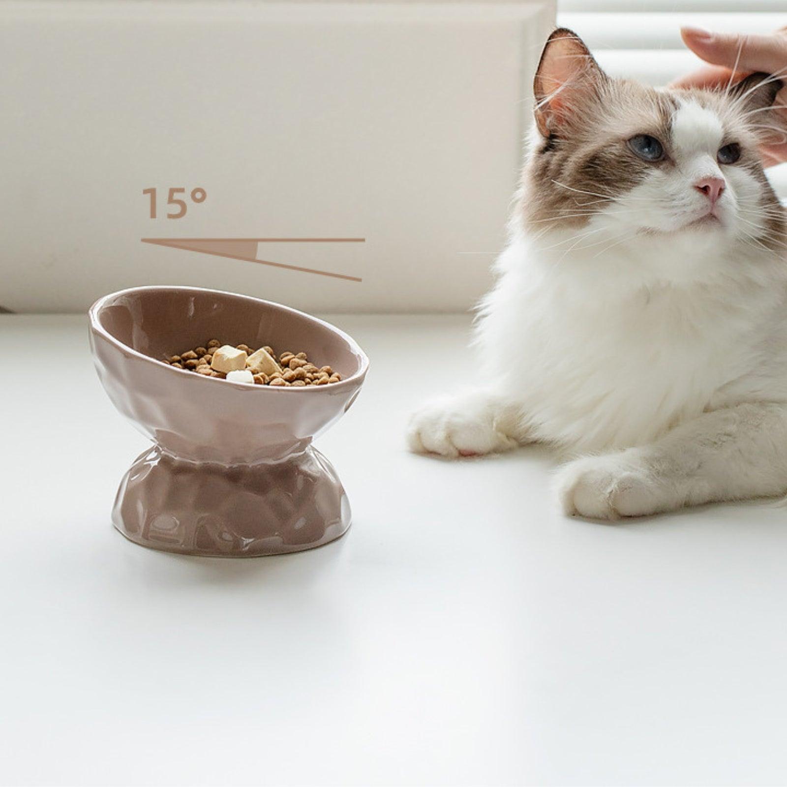 Ceramic Raised Pet Bowl for Cats and Dogs - {{product.type}} - PawPawUp