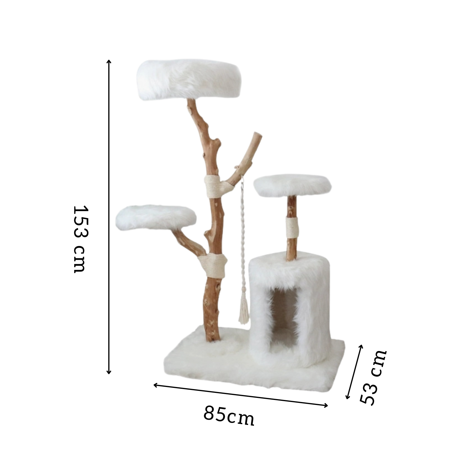 Cmisstree Cloud Series Cat Climbing Tree with House - Natural Fruitwood - {{product.type}} - PawPawUp