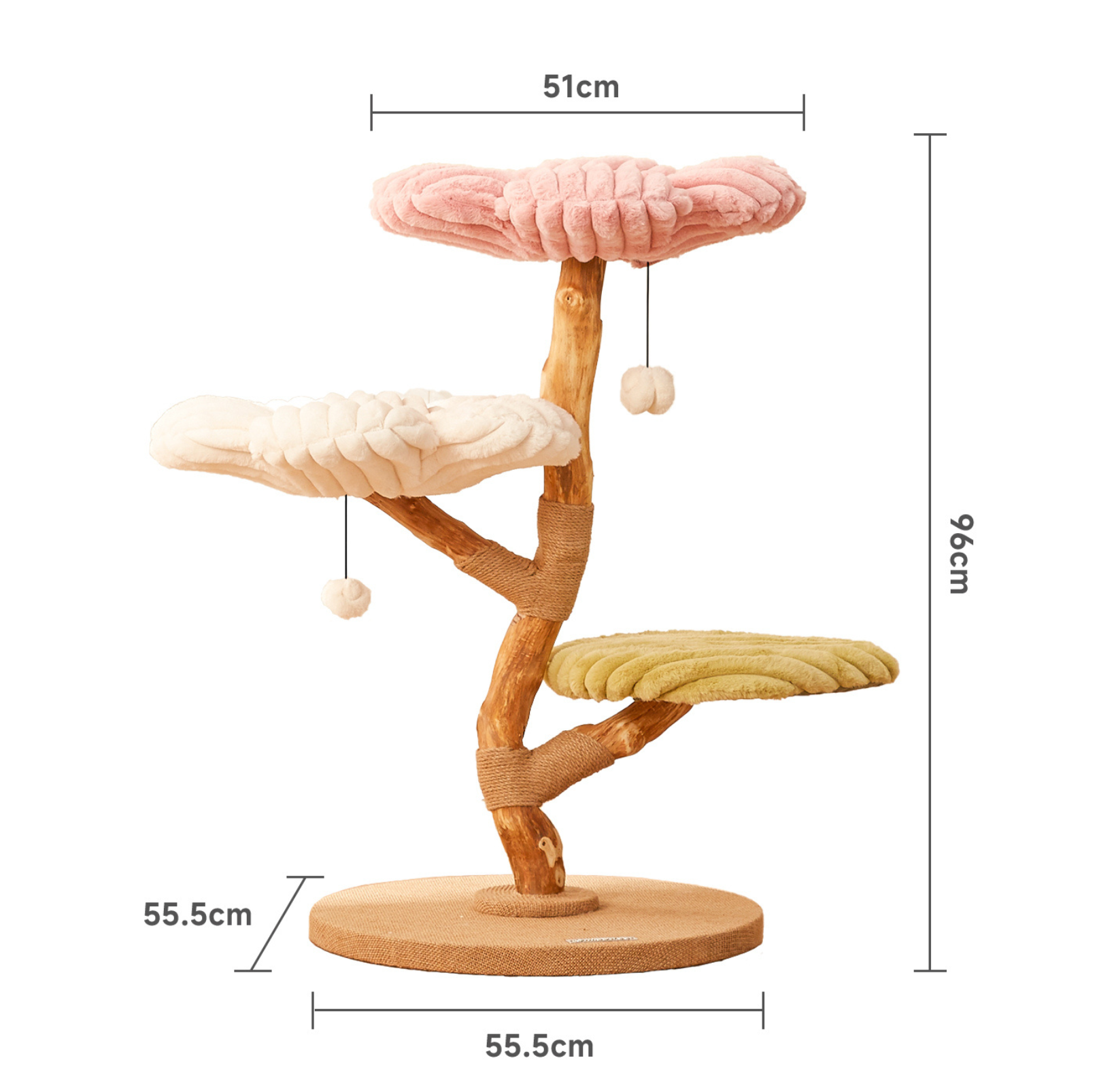 Cmisstree Flower-Inspired Wooden Cat Climbing Tree - Natural Fruitwood Comfort - {{product.type}} - PawPawUp