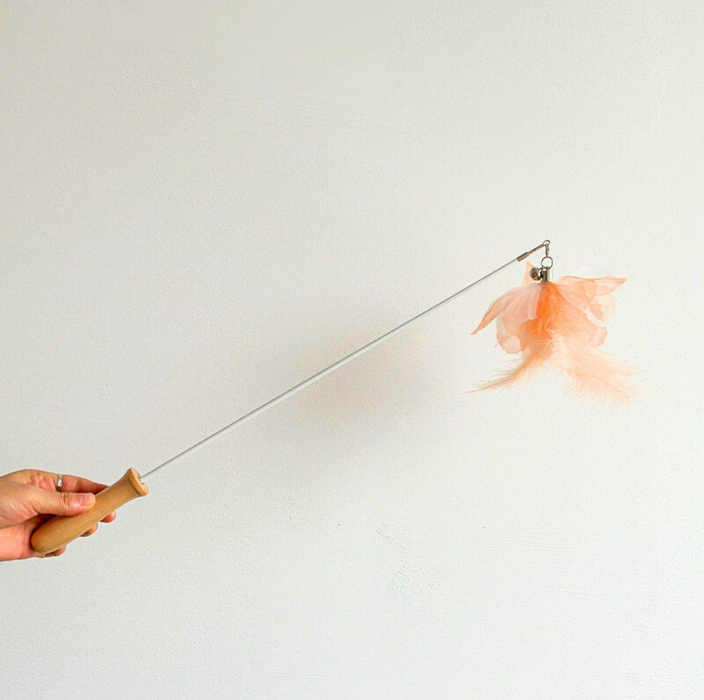 Colourful Feather Extendable Teaser Wand - Fully extended 81cm - {{product.type}} - PawPawUp