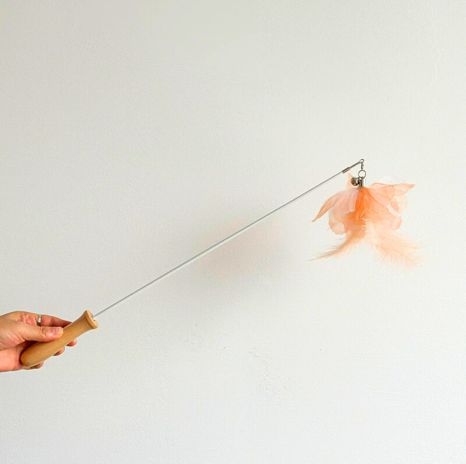 Colourful Feather Extendable Teaser Wand - Fully extended 81cm - {{product.type}} - PawPawUp