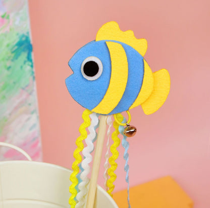 Cute Cartoon Felt Tassel Cat Wand Toy - {{product.type}} - PawPawUp