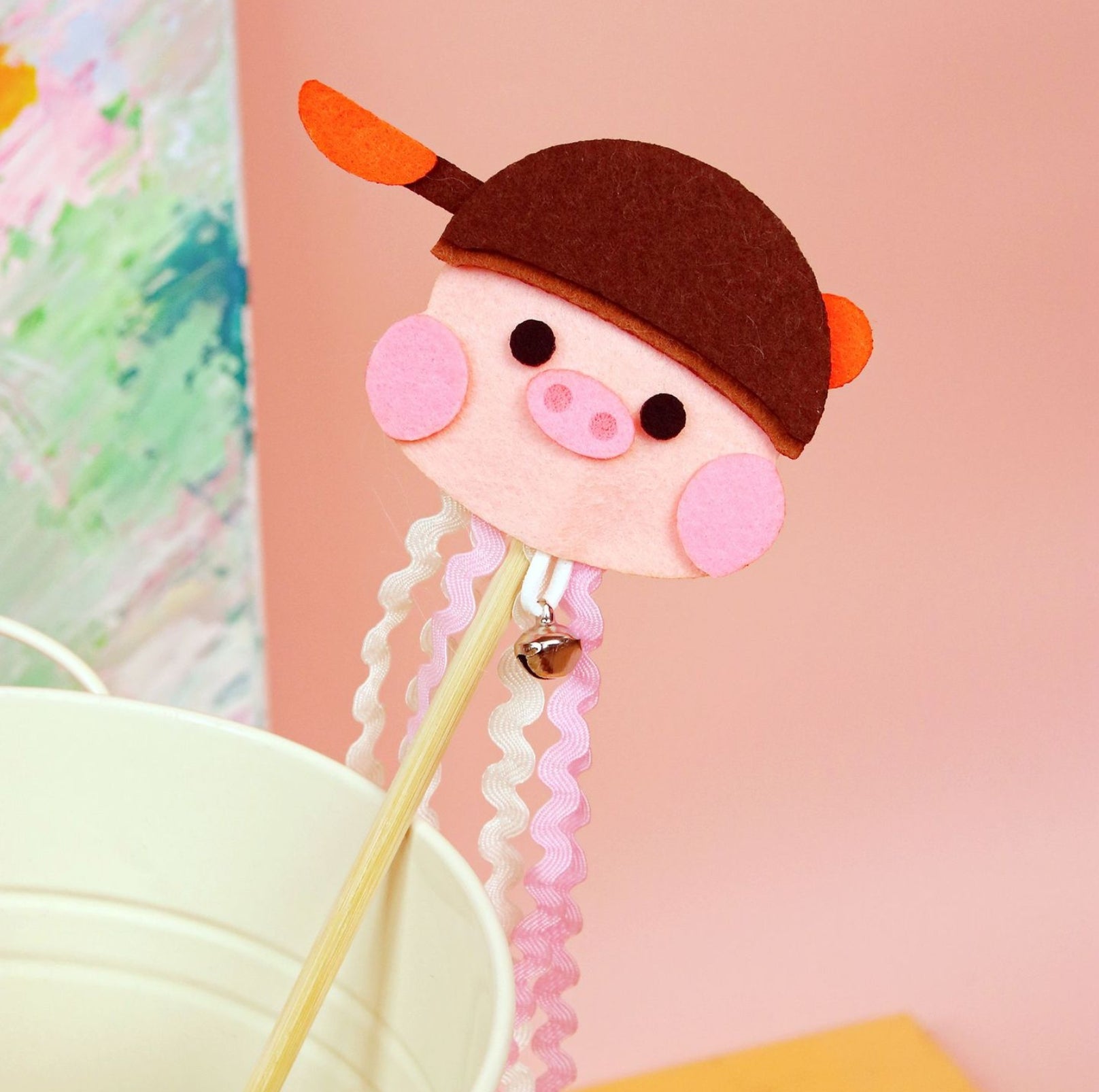 Cute Cartoon Felt Tassel Cat Wand Toy - {{product.type}} - PawPawUp