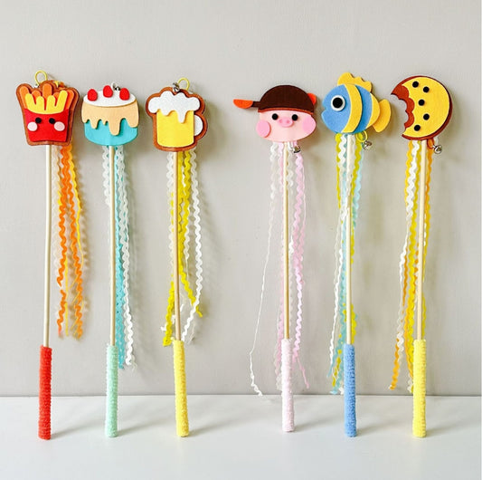 Cute Cartoon Felt Tassel Cat Wand Toy - {{product.type}} - PawPawUp