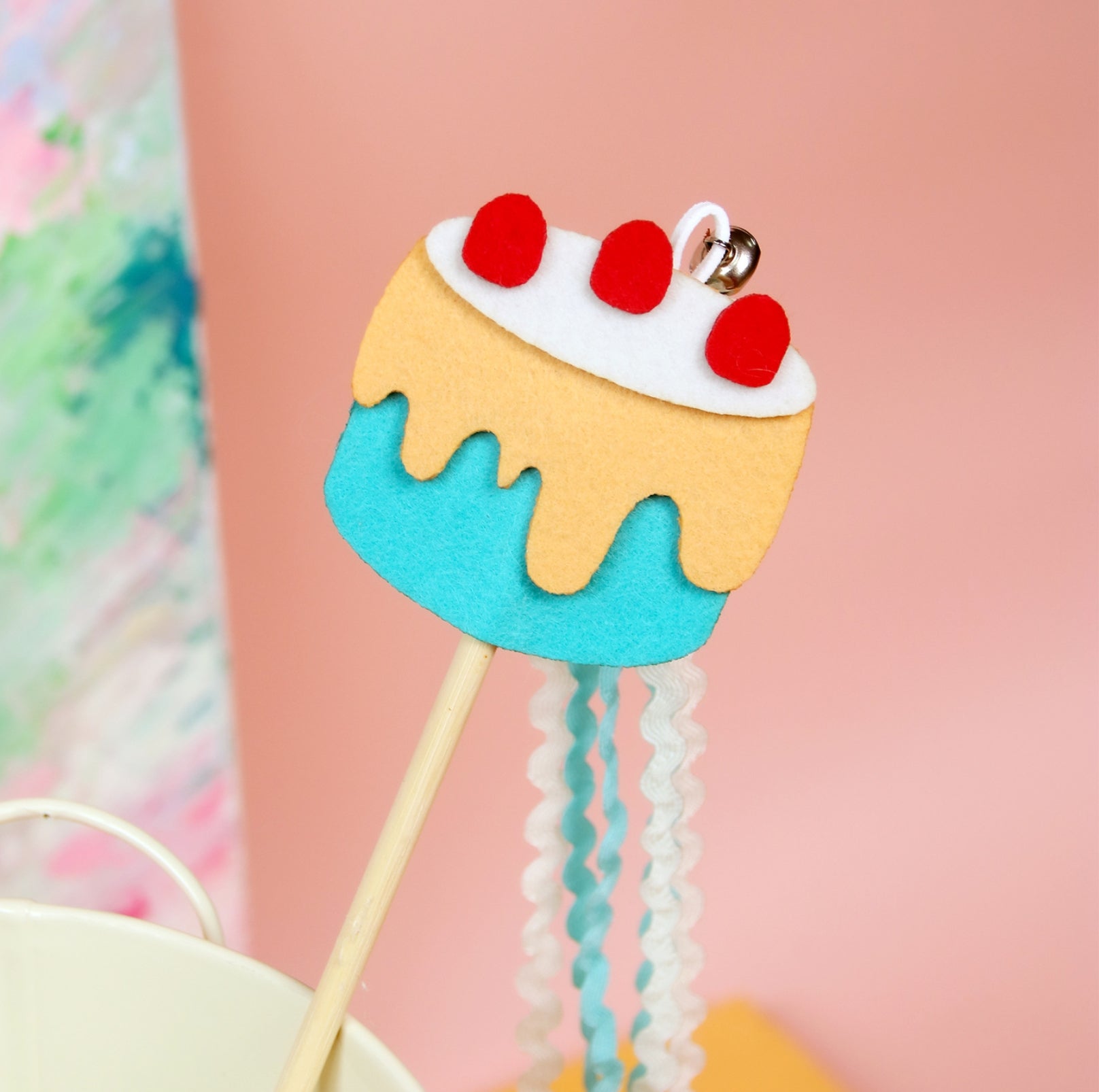 Cute Cartoon Felt Tassel Cat Wand Toy - {{product.type}} - PawPawUp
