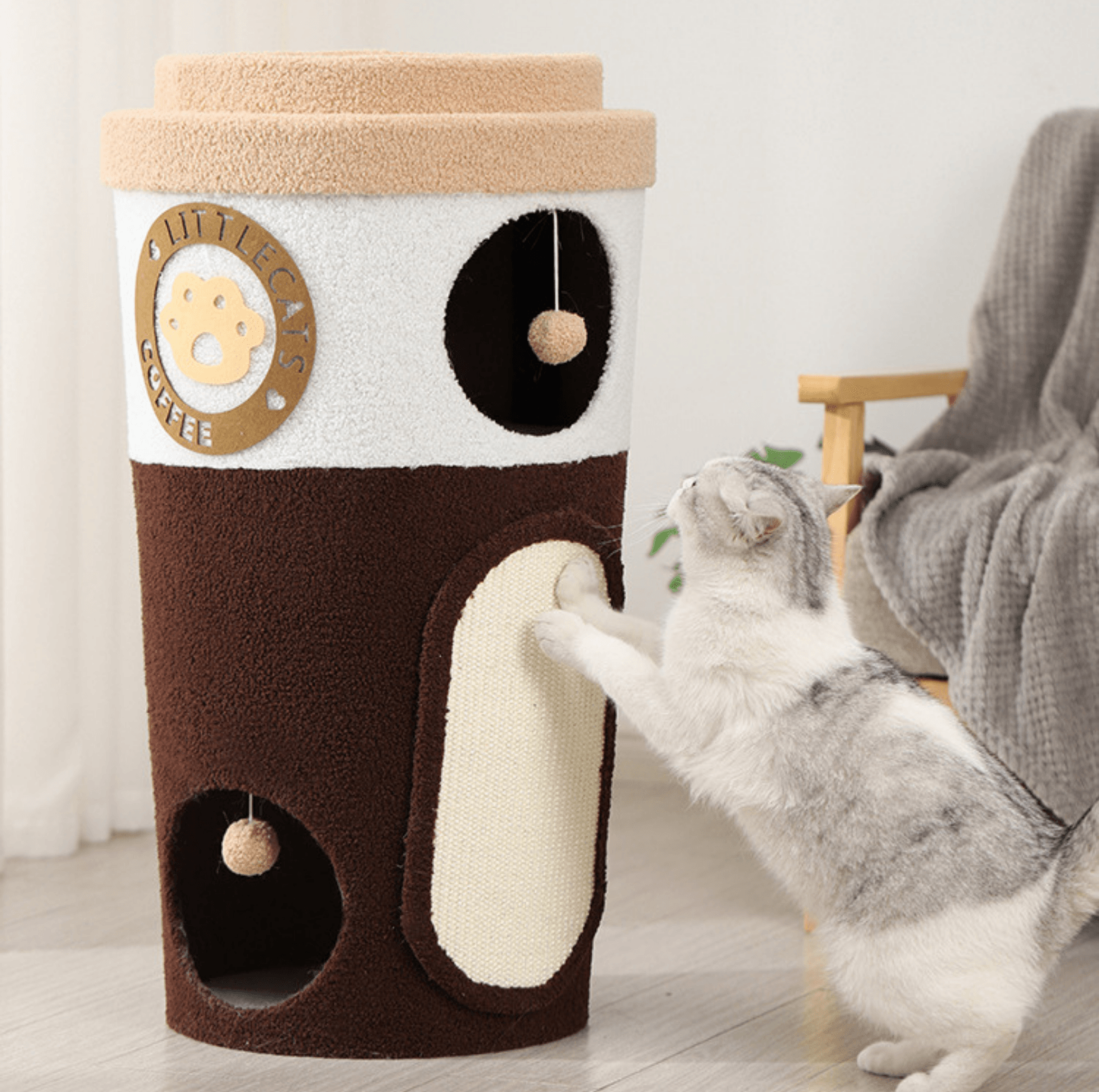 Deluxe Coffee Cup Cat Tree Cat Scratcher - {{product.type}} - PawPawUp