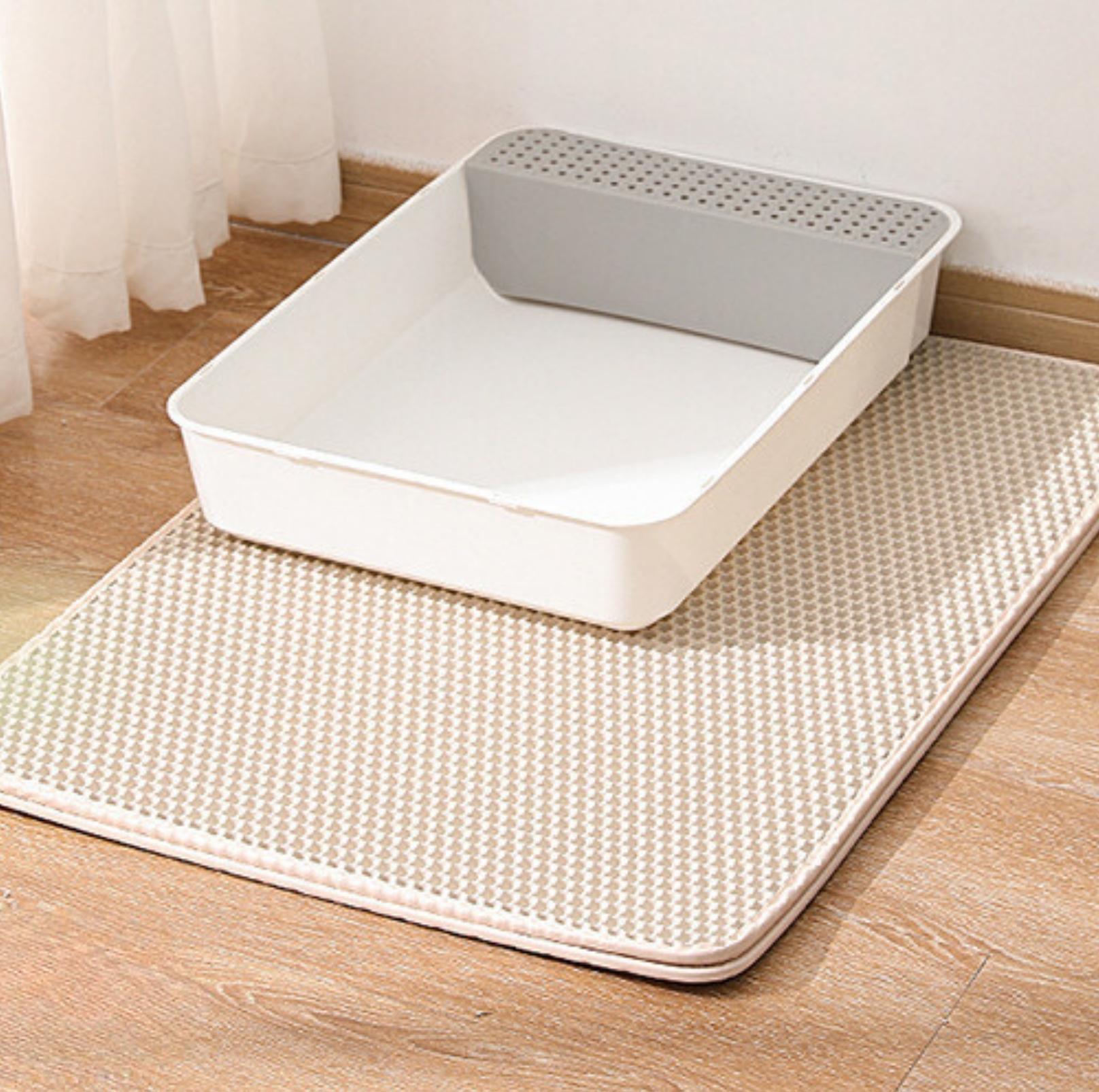 Dual-Layer Honeycomb Cat Litter Mat Easy Clean, Non-Slip