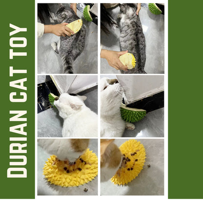 Durian-Shaped Multifunctional Cat Toy - Scratch, Groom, Feed, and Dental Clean - {{product.type}} - PawPawUp
