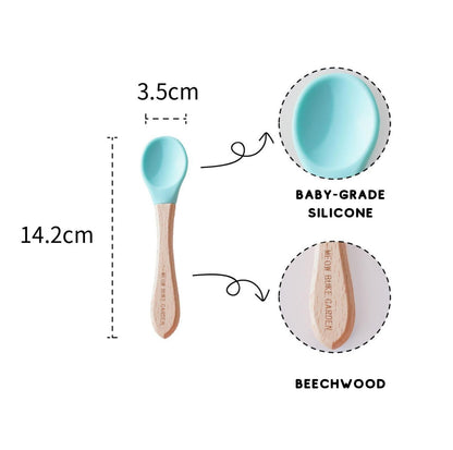 Elegant Baby-Grade Silicone Pet Food Spoon with Wooden Handle - {{product.type}} - PawPawUp