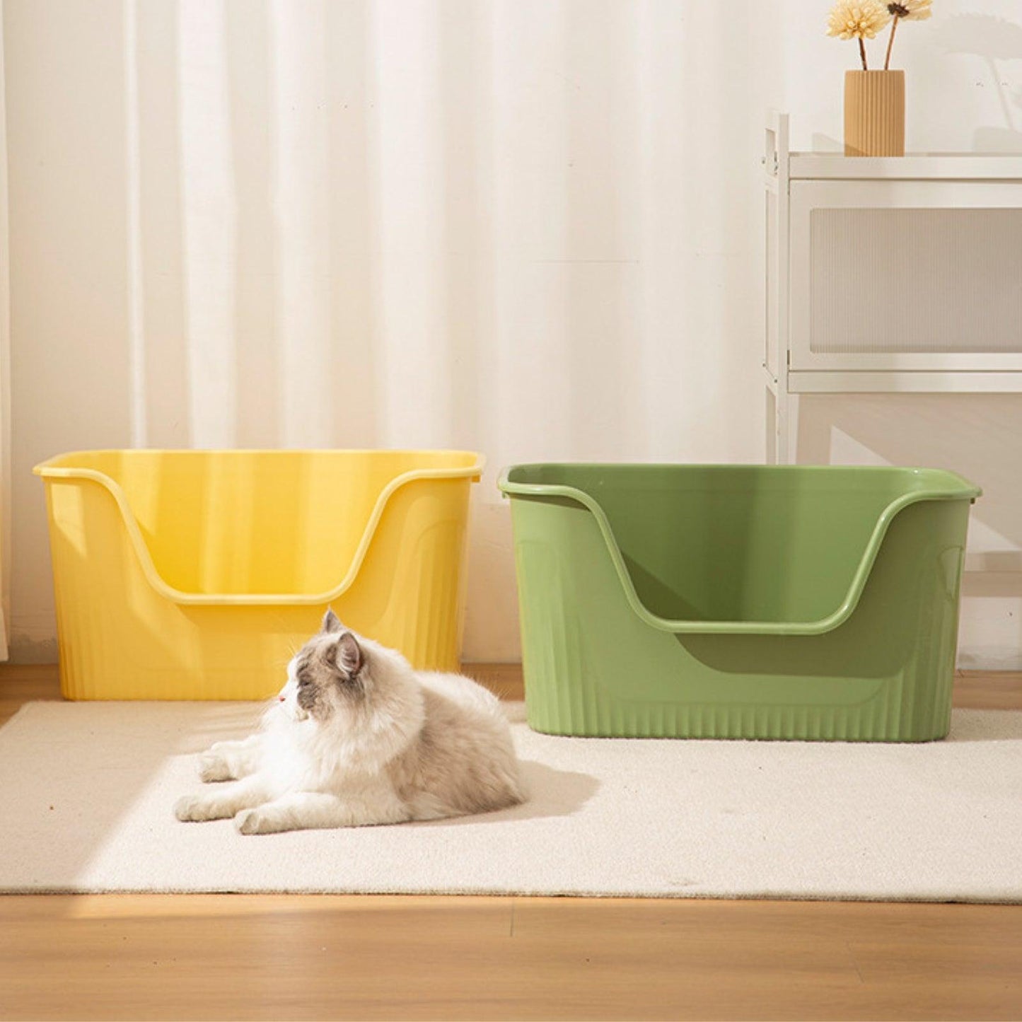 Extra-Large Open Splash-Proof Cat Litter Box - {{product.type}} - PawPawUp
