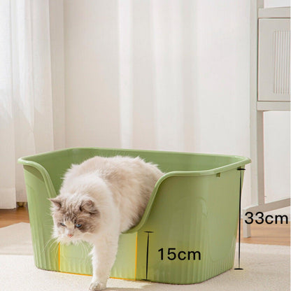 Extra-Large Open Splash-Proof Cat Litter Box - {{product.type}} - PawPawUp