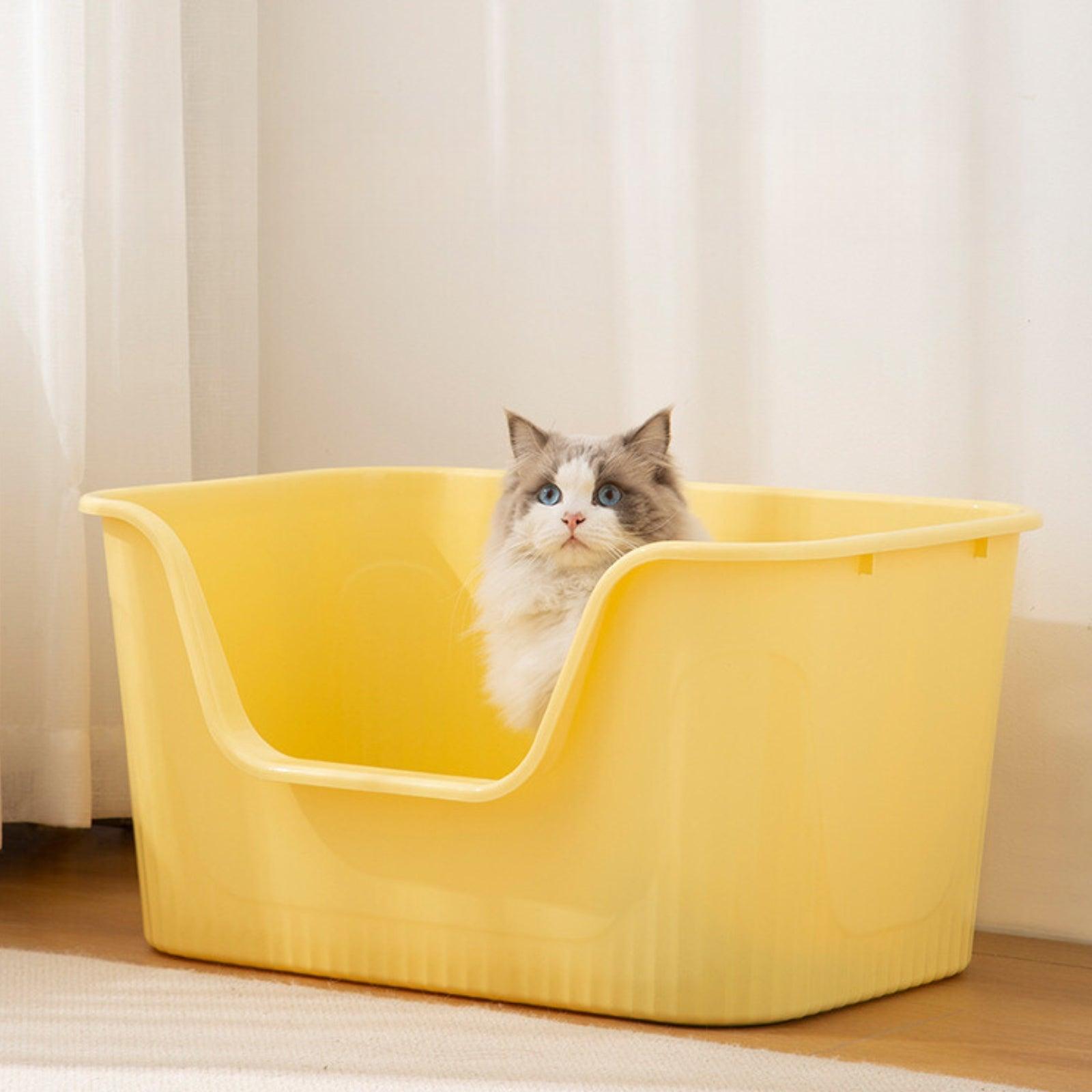 Extra-Large Open Splash-Proof Cat Litter Box - {{product.type}} - PawPawUp