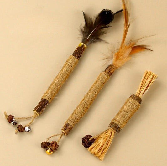 Feathered Catnip Stick Cat Toy - {{product.type}} - PawPawUp