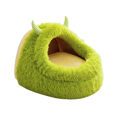 Fluffy Monster-Shaped Pet Bed – Ultra-Soft Deep Sleep Nest for Dogs & Cats - {{product.type}} - PawPawUp