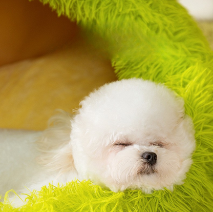 Fluffy Monster-Shaped Pet Bed – Ultra-Soft Deep Sleep Nest for Dogs & Cats - {{product.type}} - PawPawUp