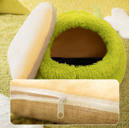 Fluffy Monster-Shaped Pet Bed – Ultra-Soft Deep Sleep Nest for Dogs & Cats - {{product.type}} - PawPawUp