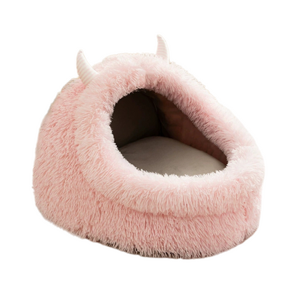 Fluffy Monster-Shaped Pet Bed – Ultra-Soft Deep Sleep Nest for Dogs & Cats - {{product.type}} - PawPawUp