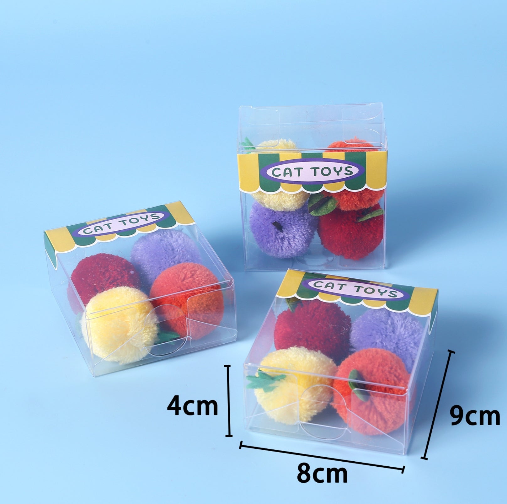 Fruit-Shaped Silent Plush Ball Toy Set – 4-Pack for Cats & Small Dogs - {{product.type}} - PawPawUp