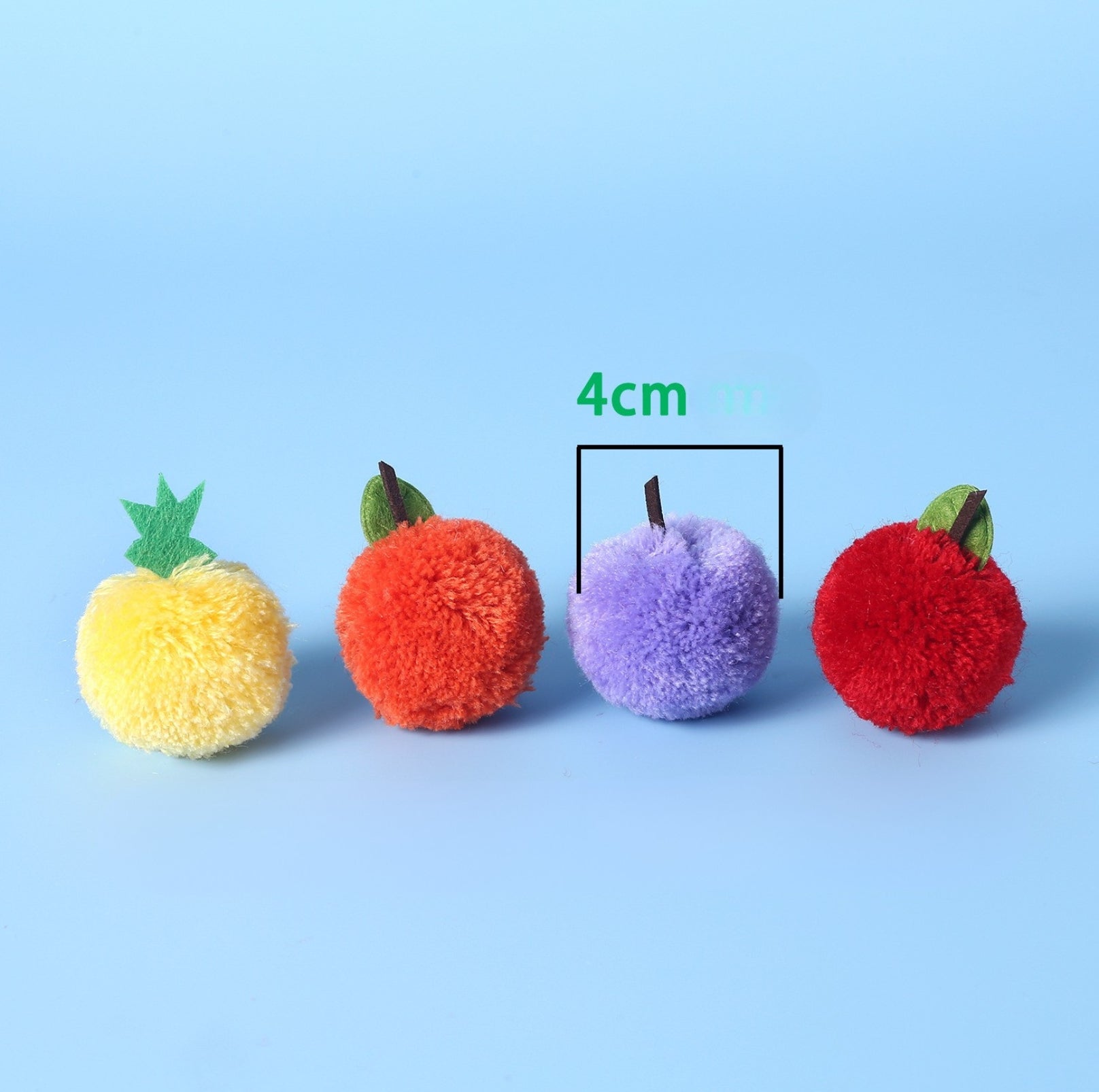 Fruit-Shaped Silent Plush Ball Toy Set – 4-Pack for Cats & Small Dogs - {{product.type}} - PawPawUp