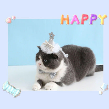 Glitter Birthday Accessory Set for Pets - Hat & Collar - {{product.type}} - PawPawUp