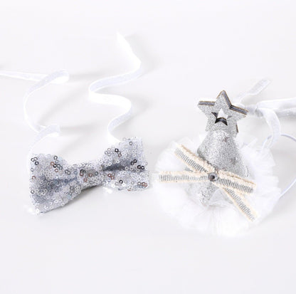 Glitter Birthday Accessory Set for Pets - Hat & Collar - {{product.type}} - PawPawUp
