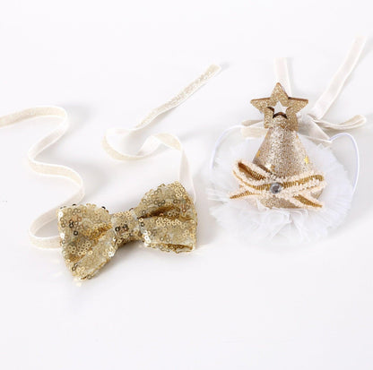 Glitter Birthday Accessory Set for Pets - Hat & Collar - {{product.type}} - PawPawUp