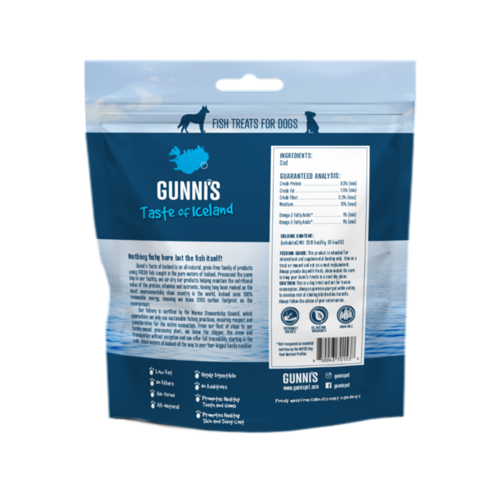 GUNNI'S Cod Baby Bites Dog Treats-71g - {{product.type}} - PawPawUp