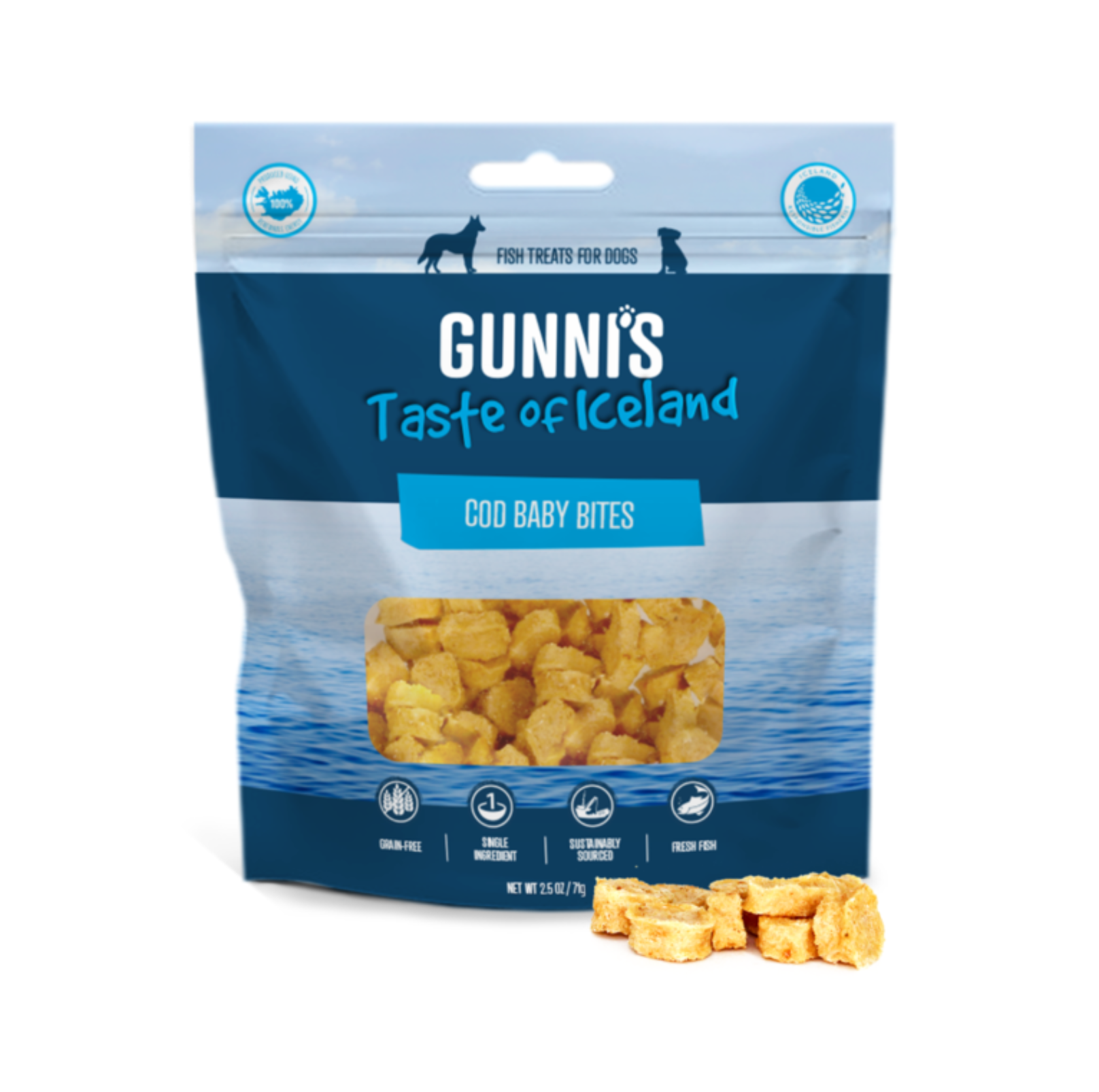 GUNNI'S Cod Baby Bites Dog Treats-71g - {{product.type}} - PawPawUp
