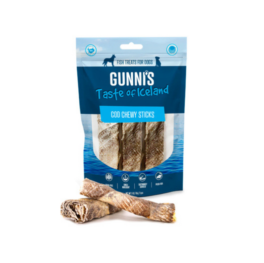 GUNNI'S Cod Chewy Stick (10cm) Dog Treats-3Pcs - {{product.type}} - PawPawUp