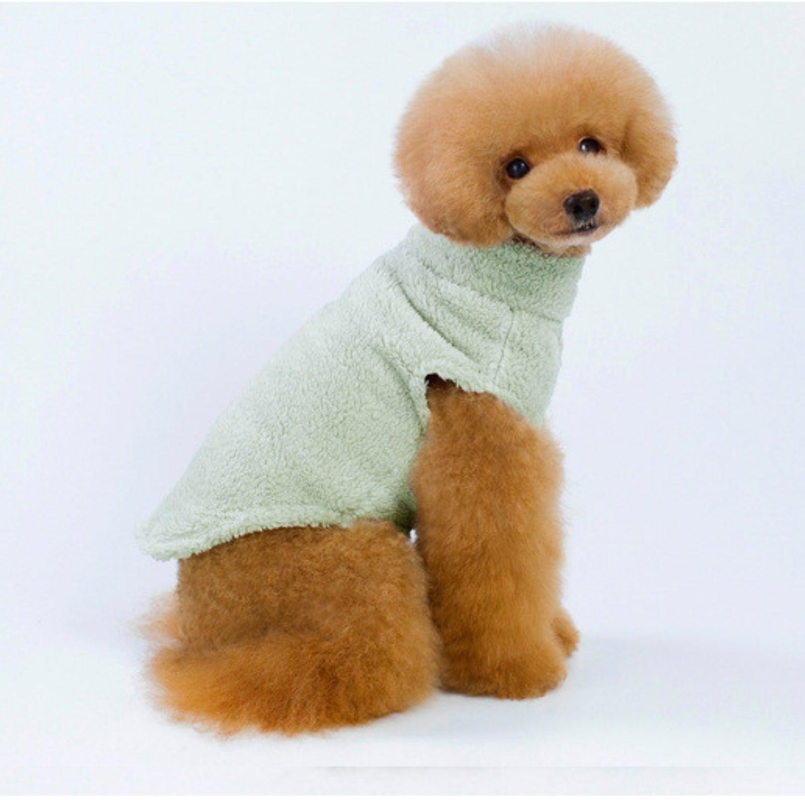 High-Collar Plush Dog Sweater - {{product.type}} - PawPawUp