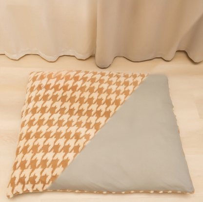 Houndstooth Winter Pet Bed – Plush Nest with Removable Cushion - {{product.type}} - PawPawUp