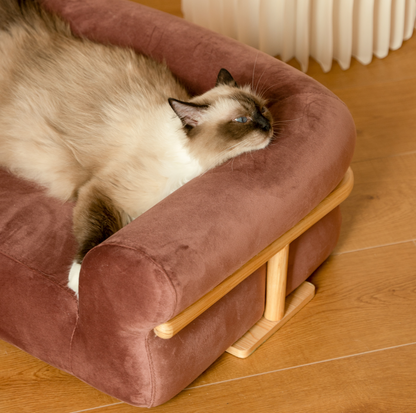 KAMA MUTA Bread Pet Bed - Italian-Inspired Design with Memory Foam and Ash Wood Frame - {{product.type}} - PawPawUp
