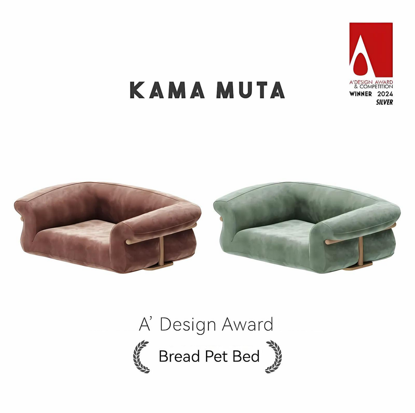 KAMA MUTA Bread Pet Bed - Italian-Inspired Design with Memory Foam and Ash Wood Frame - {{product.type}} - PawPawUp