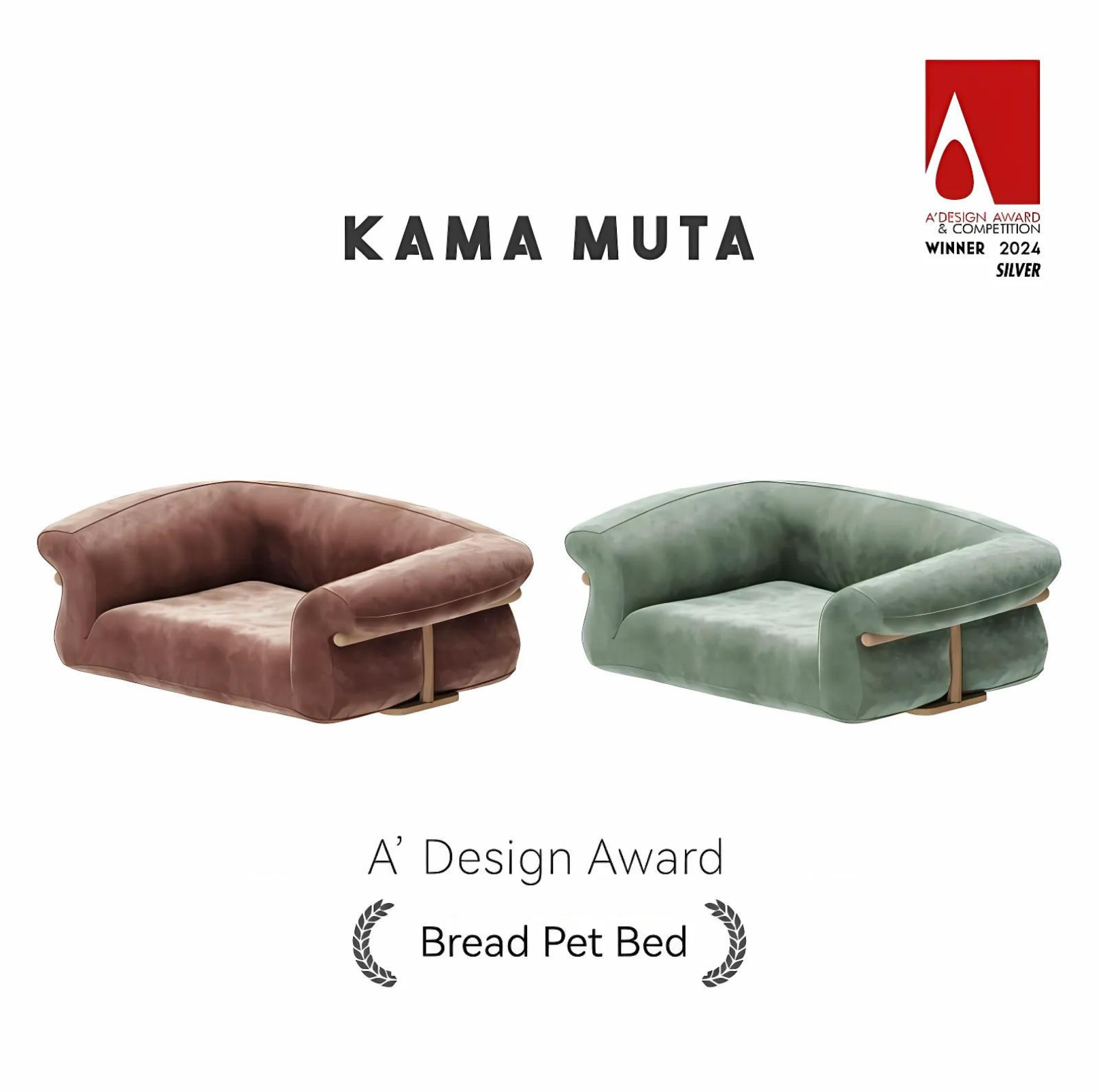KAMA MUTA Bread Pet Bed - Italian-Inspired Design with Memory Foam and Ash Wood Frame - {{product.type}} - PawPawUp