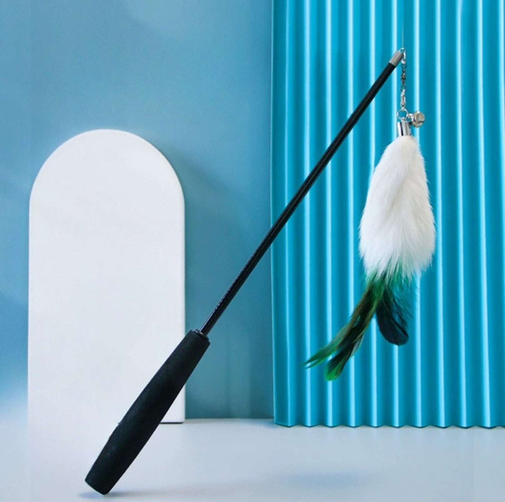 Length Adjustable Telescopic Cat Teaser with Faux Fox Fur Head - {{product.type}} - PawPawUp