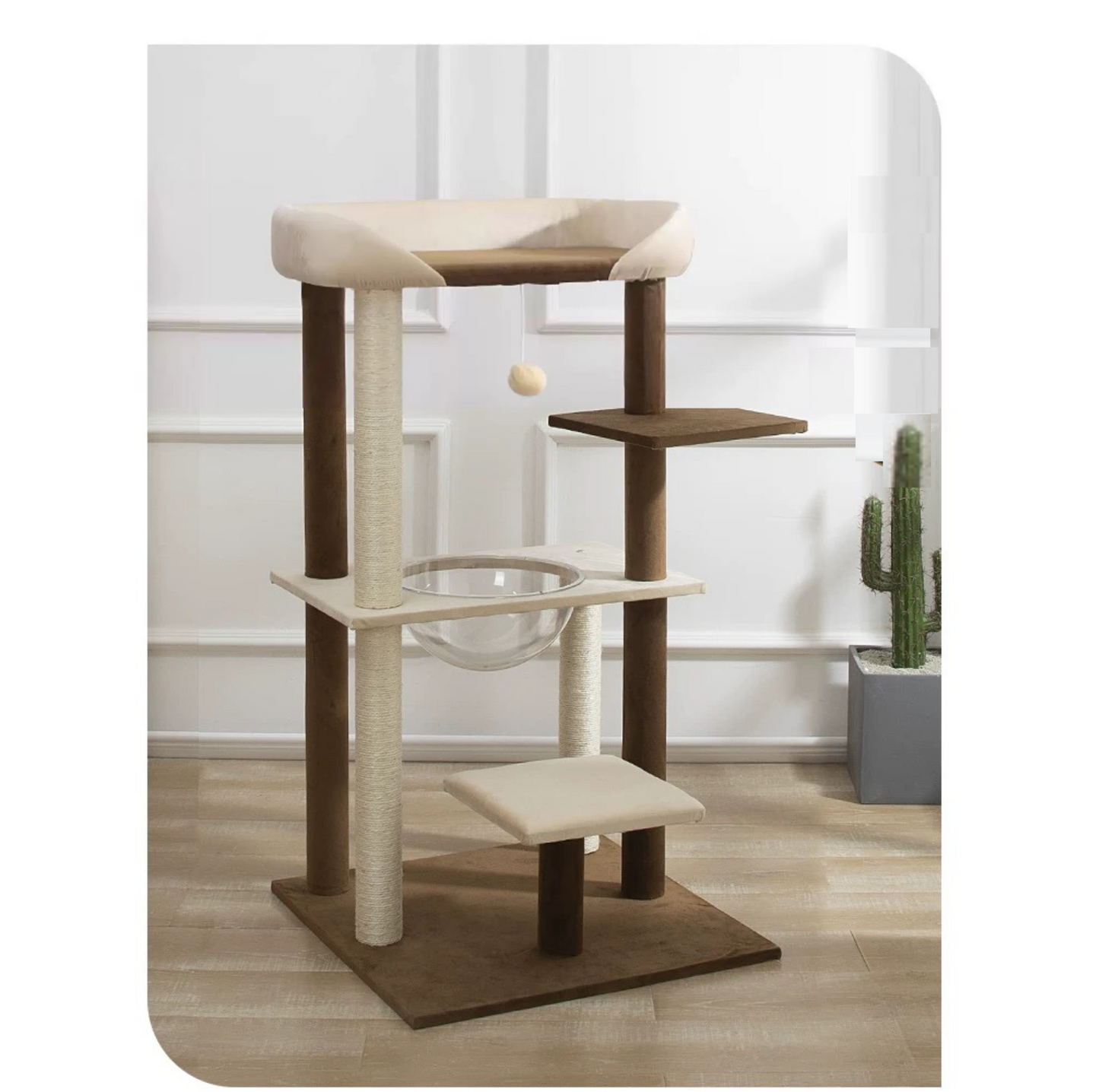Luxury Japanese-Style Cat Tree with Large Bed – 90906 - {{product.type}} - PawPawUp