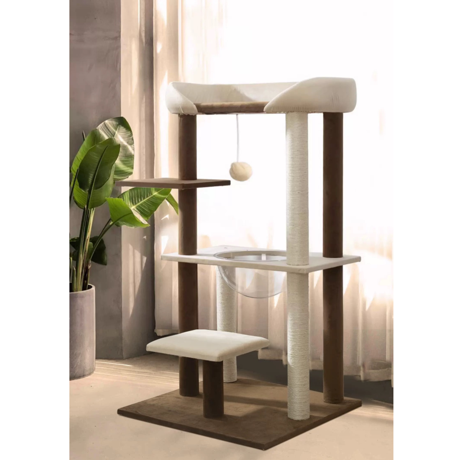 Luxury Japanese-Style Cat Tree with Large Bed – 90906 - {{product.type}} - PawPawUp