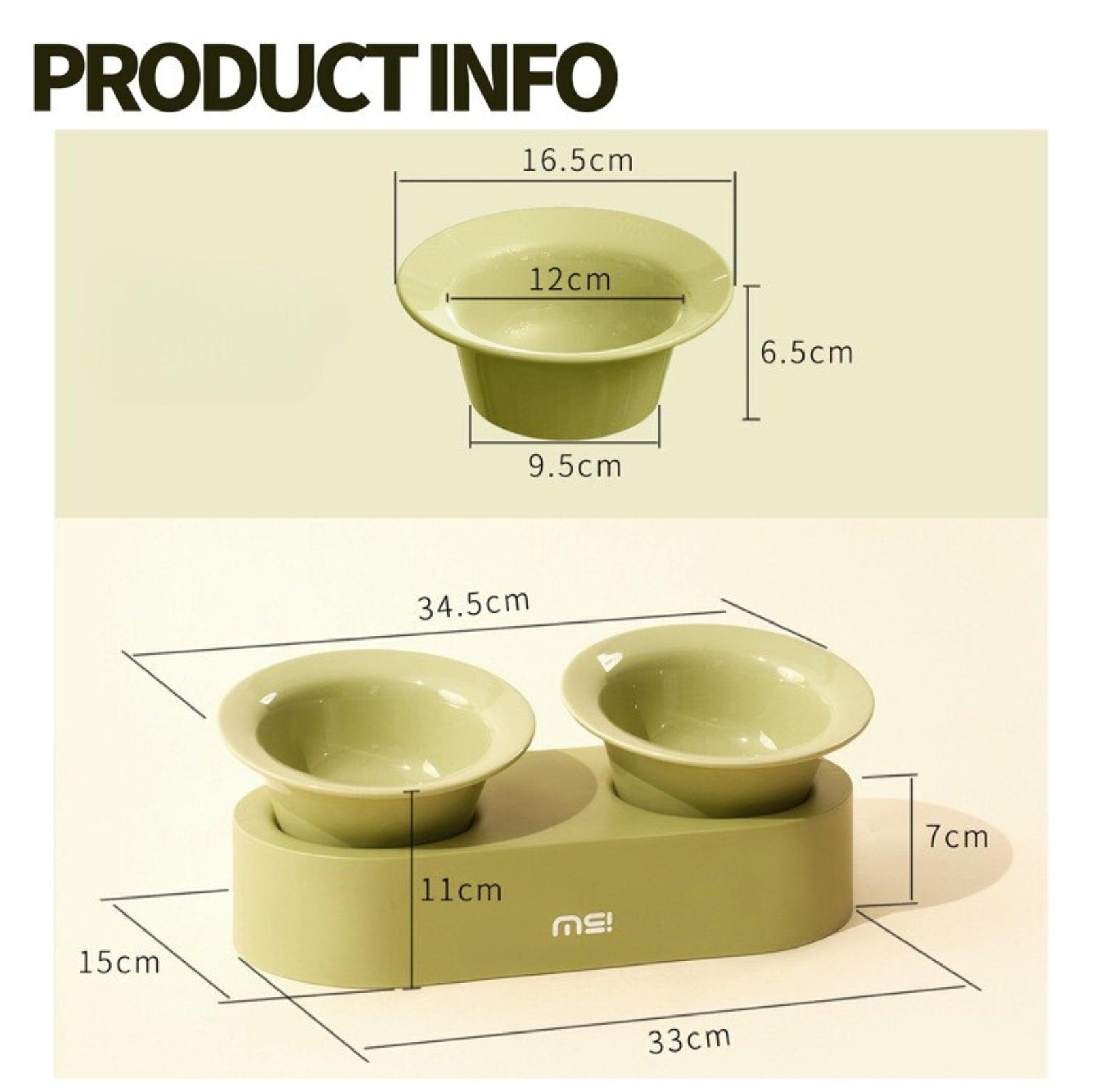 MAKESURE Jingle 2-in-1 Ceramic Pet Bowl Set for Food & Water Cat Bowls - {{product.type}} - PawPawUp