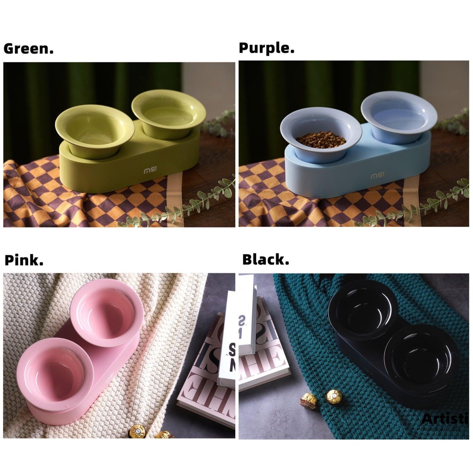 MAKESURE Jingle 2-in-1 Ceramic Pet Bowl Set for Food & Water Cat Bowls - {{product.type}} - PawPawUp