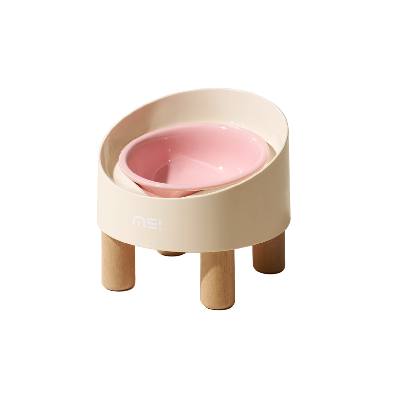 Makesure Rolls Elevated Ceramic Pet Bowl with Wooden Stand - {{product.type}} - PawPawUp