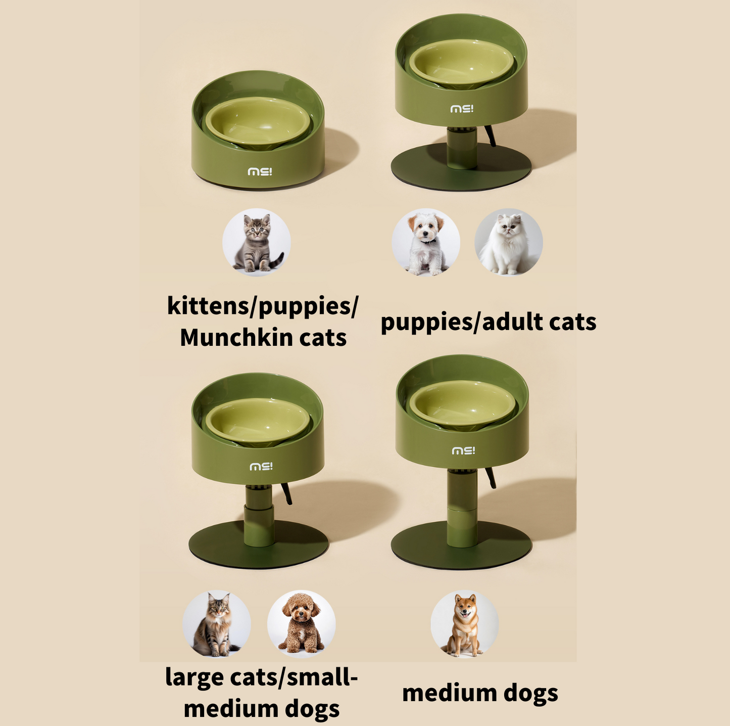 Makesure Sunflower Adjustable Pet Food Bowl - {{product.type}} - PawPawUp