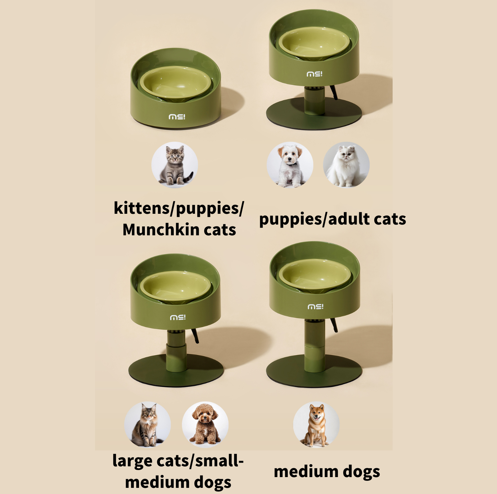 Makesure Sunflower Adjustable Pet Food Bowl - {{product.type}} - PawPawUp