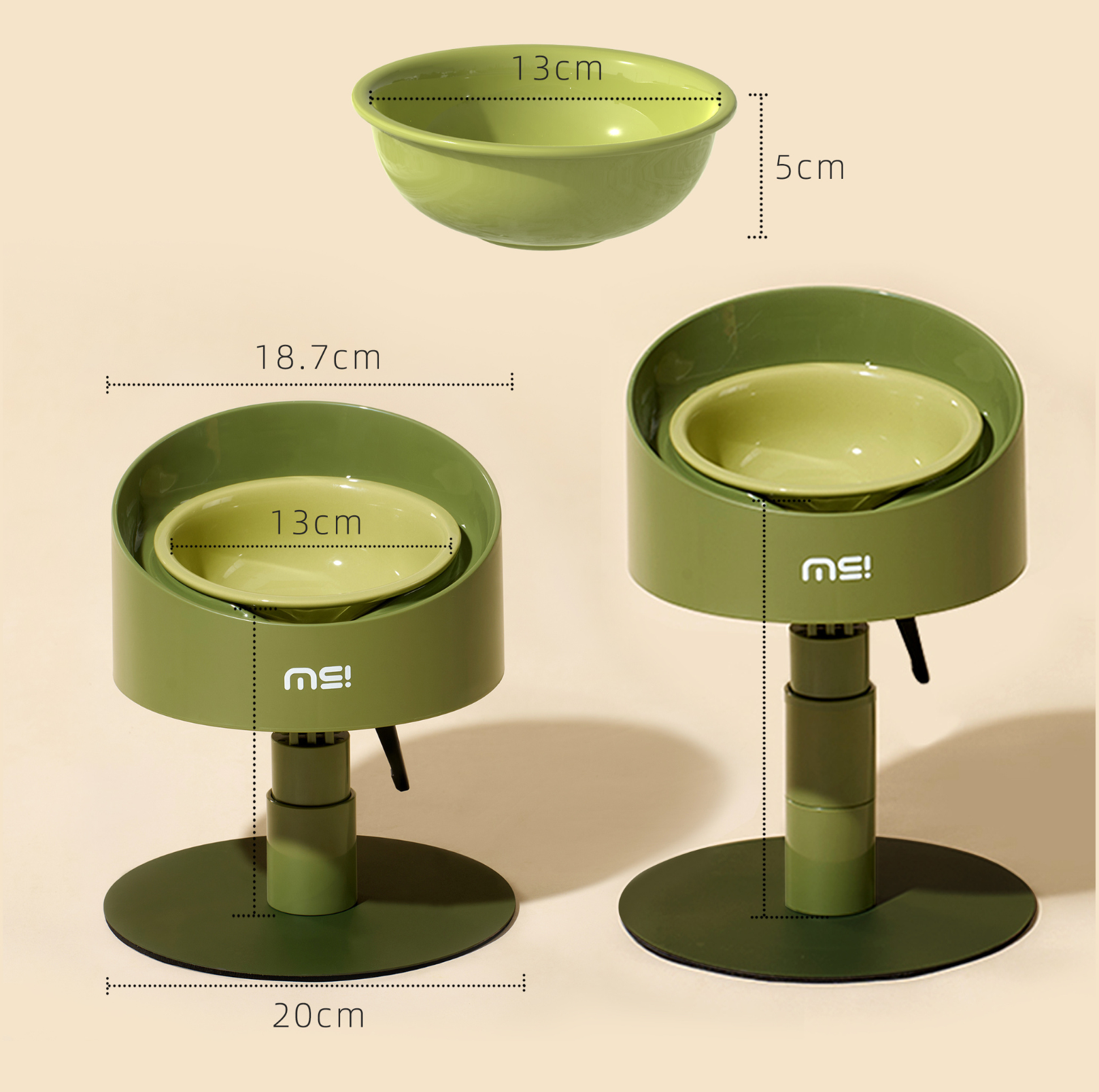 Makesure Sunflower Adjustable Pet Food Bowl - {{product.type}} - PawPawUp