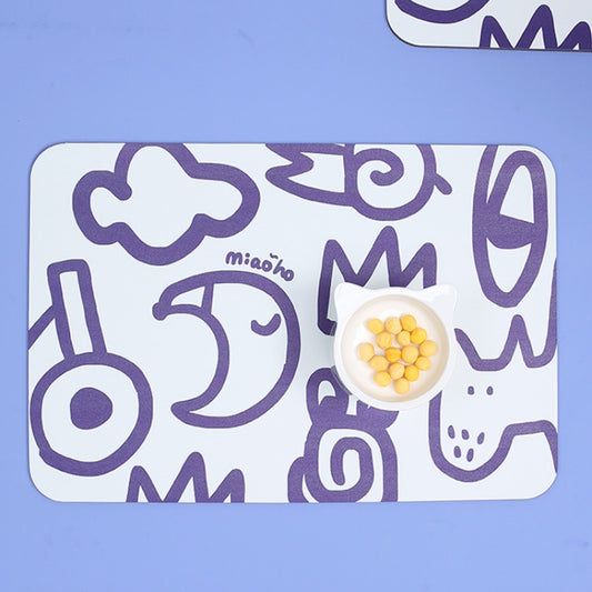 Miaoho Kitty Style PVC Waterproof Pet Food Mat - {{product.type}} - PawPawUp