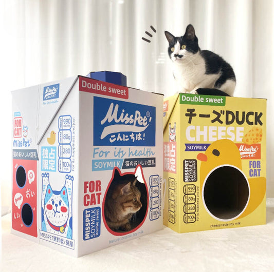Misspet Soy Milk Box Cat Scratcher - {{product.type}} - PawPawUp