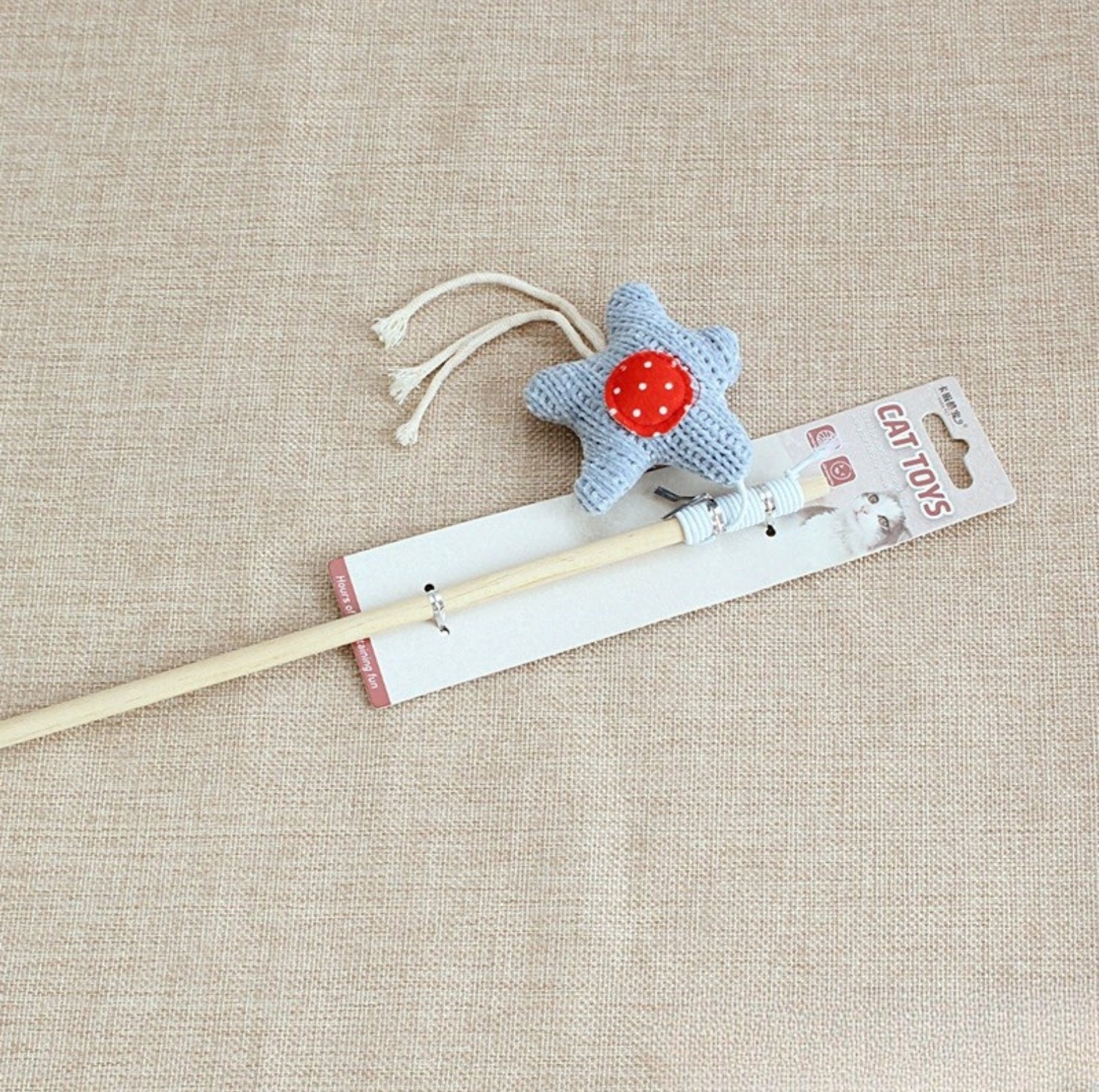 Mouse & Star Cat Teaser Wand – Wooden Stick, Durable & Fun (6 Styles) - {{product.type}} - PawPawUp