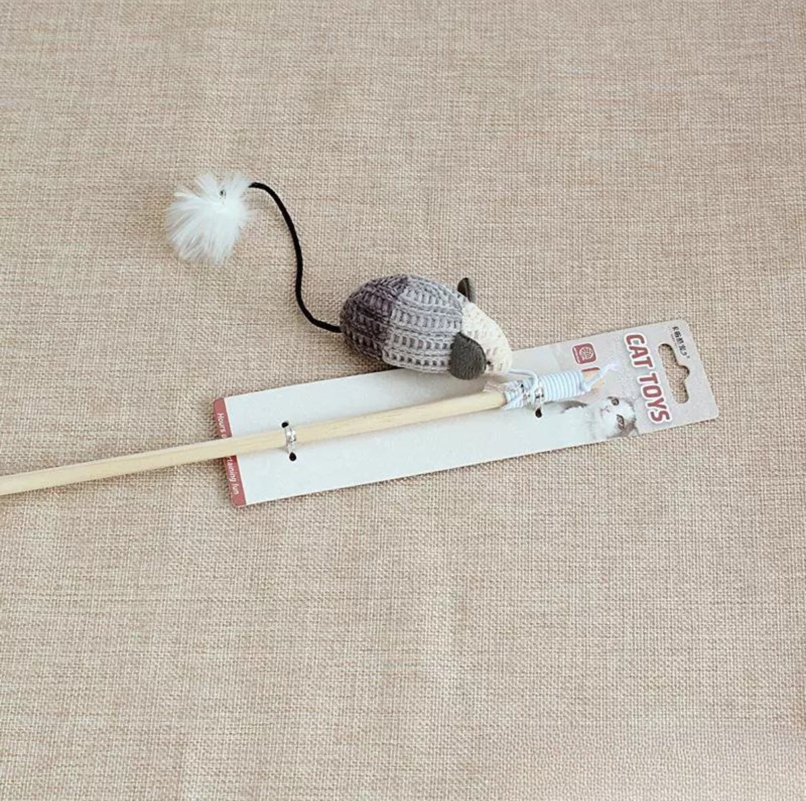 Mouse & Star Cat Teaser Wand – Wooden Stick, Durable & Fun (6 Styles) - {{product.type}} - PawPawUp