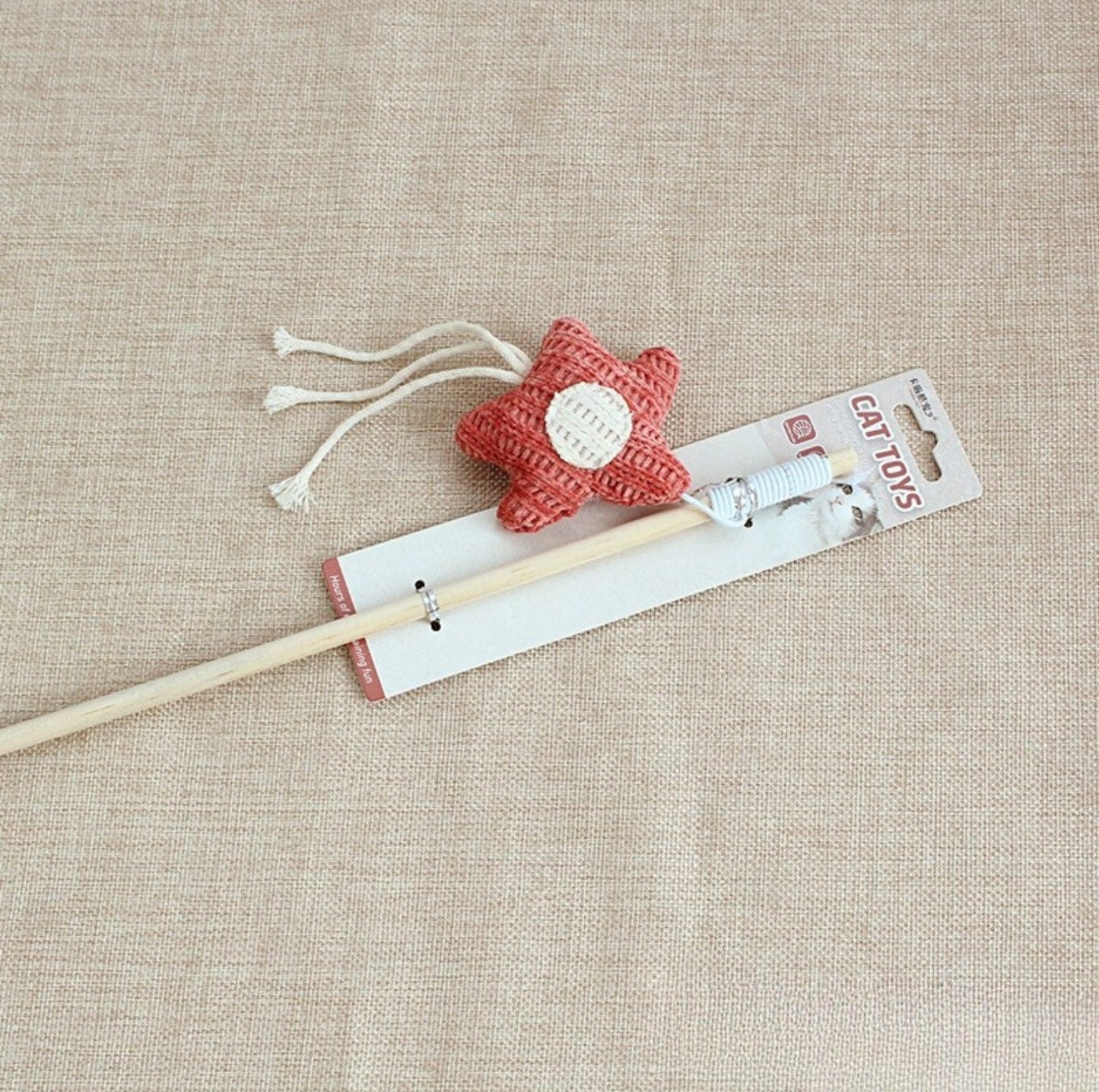 Mouse & Star Cat Teaser Wand – Wooden Stick, Durable & Fun (6 Styles) - {{product.type}} - PawPawUp