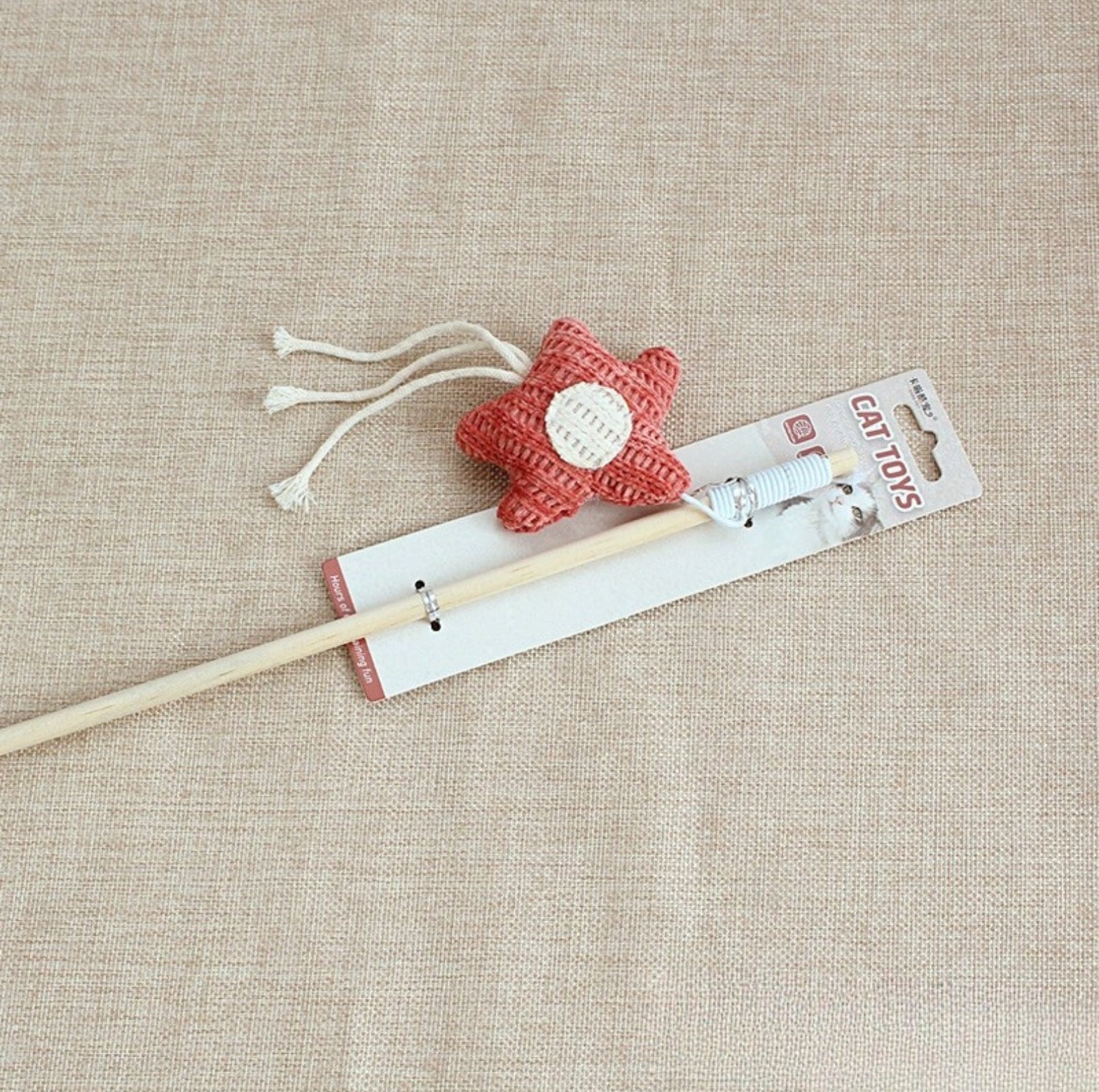 Mouse & Star Cat Teaser Wand – Wooden Stick, Durable & Fun (6 Styles) - {{product.type}} - PawPawUp